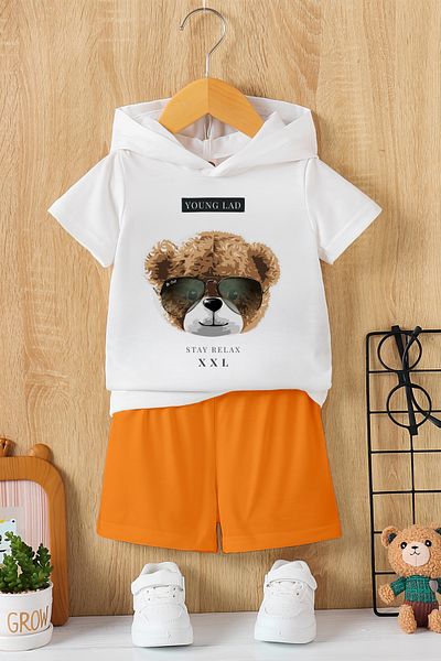 MYADA Stay Relax Cool Teddy Bear Printed Kids Set of 2