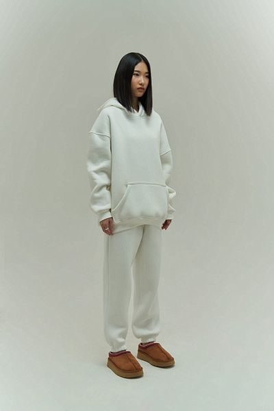 MAİ COLLECTİON Gambol Weißes Oversize-Trainingsanzug-Set