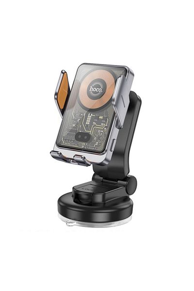 REDz Accessories Suport telefon pentru bord, Hoco HW8, încărcare wireless rapidă, 15W, gri