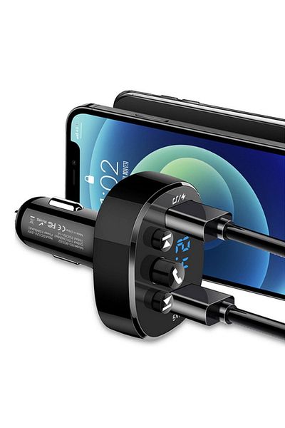 REDz Accessories Încărcător auto cu modulator FM, xo-bcc02, bt 5.0, dual usb 15w, control muzical și microfon, negru