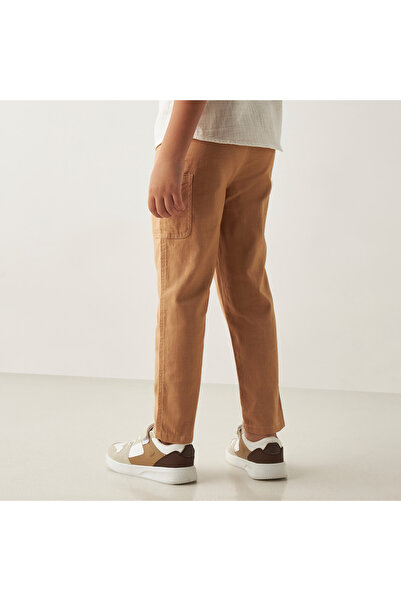 ELIGO Solid Pants with Pockets and Drawstring Closure