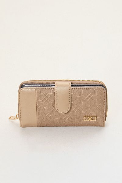 Setrms Banded Snap Closure Zippered Card Holder Wallet