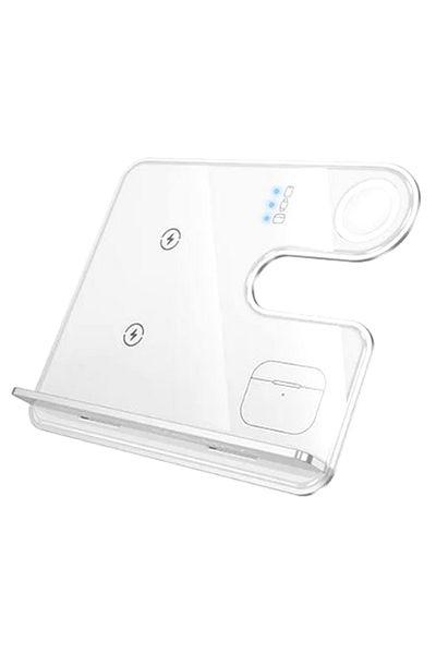 REDz Accessories Hoco Cq19 Wireless Station, 15w Fast Charging, For Phone, Headphones And Watch, Magsafe, White