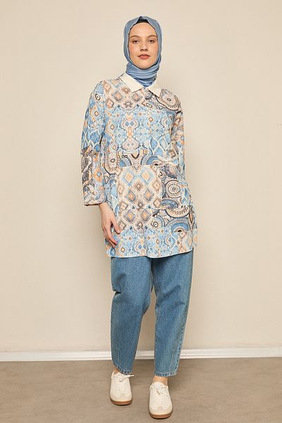 Setrms Patterned Tunic with Kangaroo Pocket