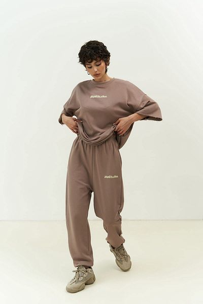 MAİ COLLECTİON Σετ φόρμας μπλουζάκι Manno Brown Grey
