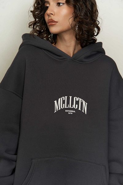 MAİ COLLECTİON Φούτερ Unisex Oversize Mcllctn Istanbul Anthracite
