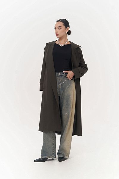 MAİ COLLECTİON Εποχιακή καμπαρντίνα Albany Anthracite
