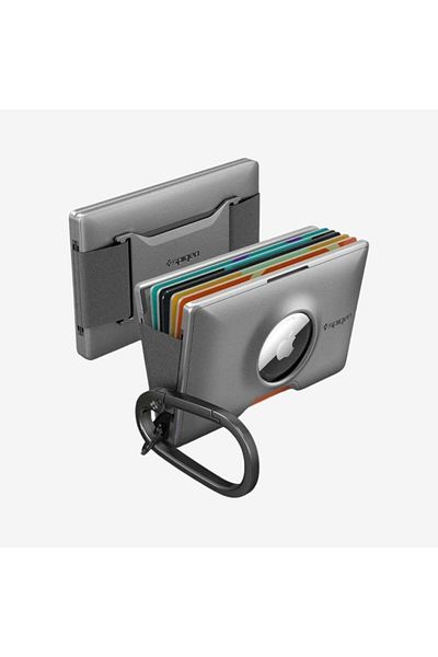 Spigen محفظة حامل بطاقات مميزة من Airtag S / سلسلة مفاتيح معدنية - Ahp04276