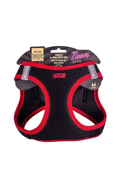 Doggie Air Woven Neon Small Breed Chest Collar Red 38-44 Cm (ANG-M)