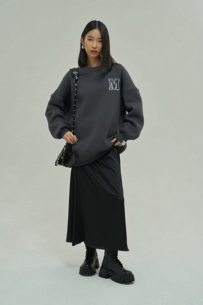 MAİ COLLECTİON Oversize mikina Venera Anthracite