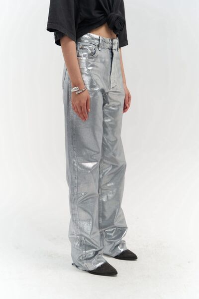 MAI STUDIOS CO. Marla Basic Metallic Jean Trousers