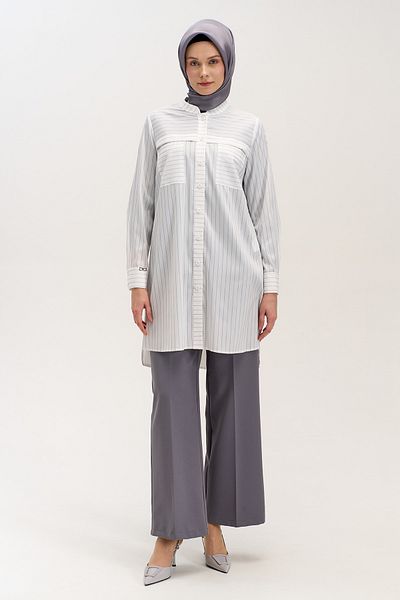 Setrms Aller Detailed Short Front Long Back Tunik with Pockets