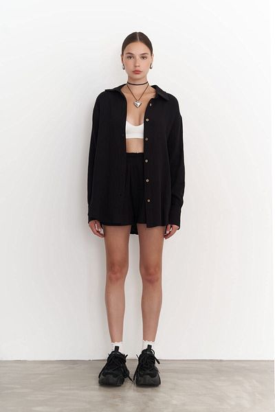 BOHEMAİ Σετ σορτς Bohemai Lorissa Black Muslin
