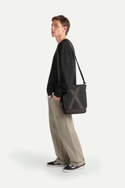 KAFT Unisex Dikey Postacı Çantası - Methone - Asphalt