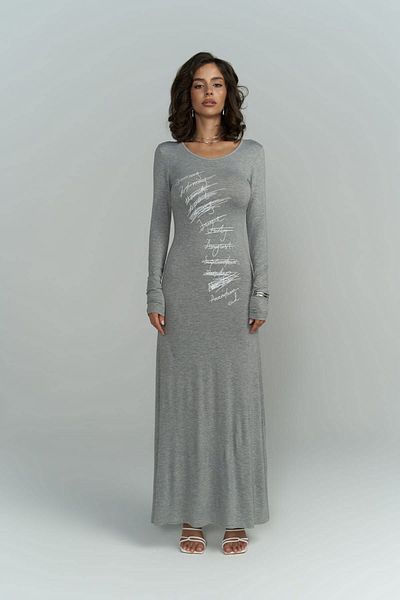 MAİ COLLECTİON Ceria Gray Long Dress