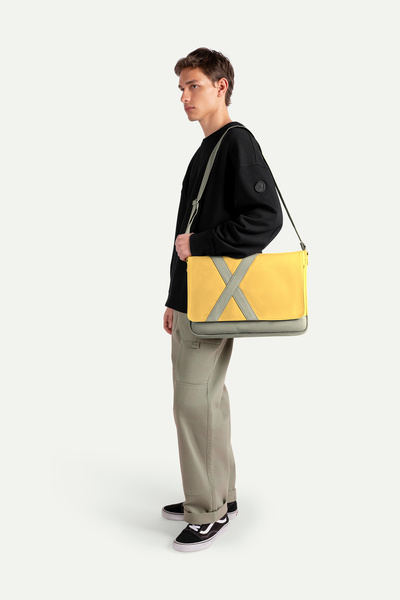 KAFT Unisex Yatay Postacı Çantası - Nevend - Sulphur