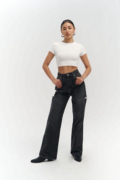 MAİ COLLECTİON Palm Smoked Ripped Detail Jeans