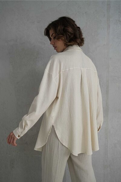 BOHEMAİ Jovena Hidden Button Detail Natural ing