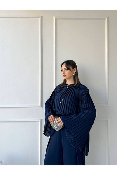 ALREMİYA Hijab Suit with Pleated Tunic Trousers