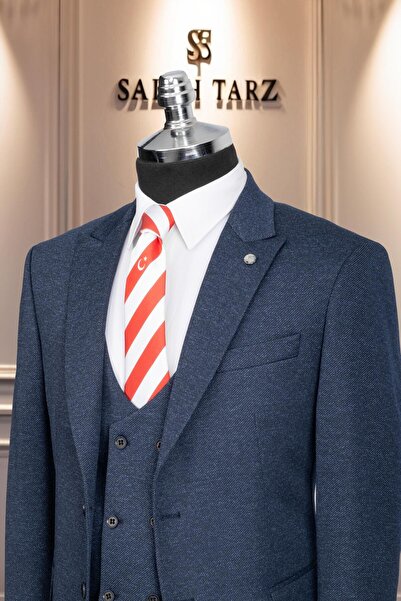 Salihtarzz Takım Elbise Yelekli SlimFit Mavi SD42173