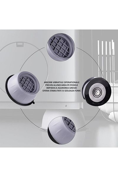 NEXTLY Set of 12 NEXTLY non-slip feet for washing machine, gray
