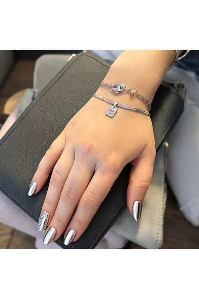 MR Italian Scrunch Chain Double Steel Bracelet