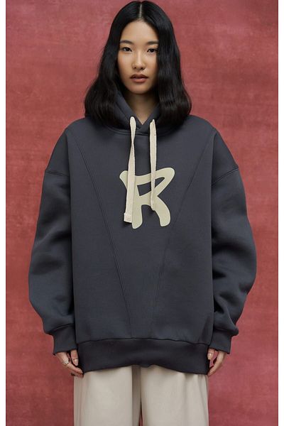 MAİ COLLECTİON Oversize mikina s kapucí Sawyer Anthracite