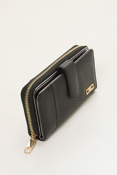 Setrms Banded Snap Closure Zippered Card Holder Wallet