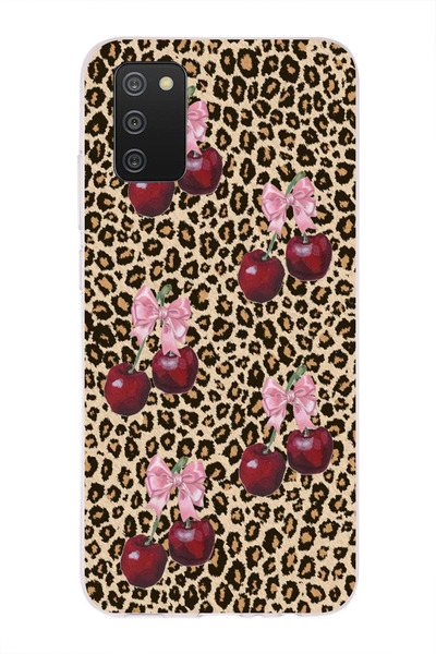moonset Samsung Galaxy A02S Uyumlu Leopar ve Fiyonk Tasarımlı Baskılı Şeffaf ...