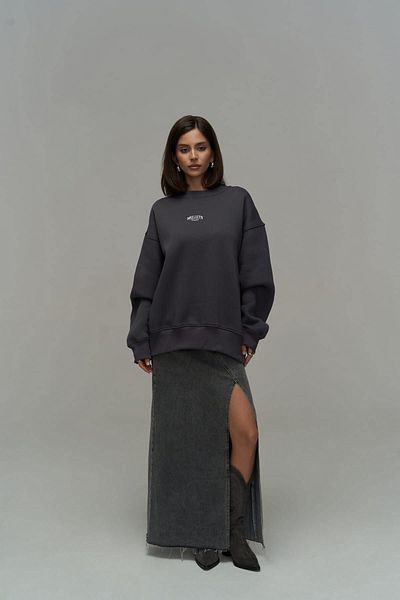MAİ COLLECTİON Fear Less Anthracite Unisex oversize mikina