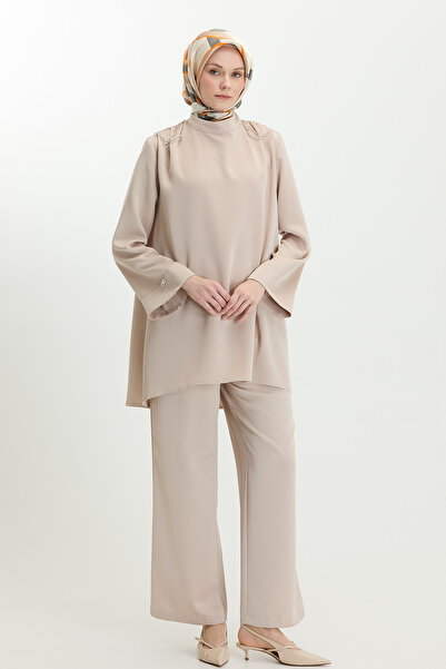 Setrms Taş Apoletli Saten Takım