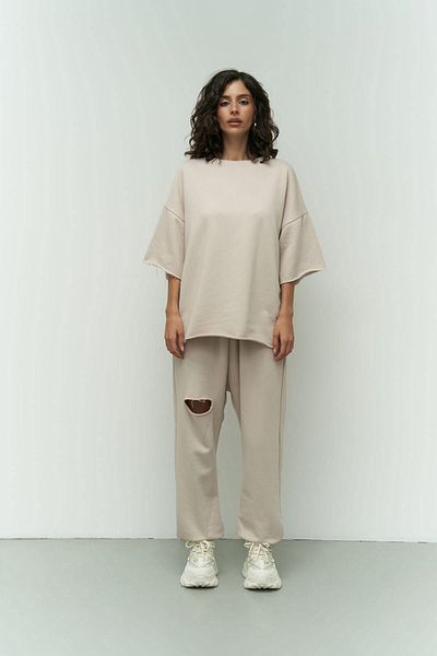 MC MAİ COLLECTİON Mcllctn Lion Bone Oversize T-shirt z podartym dresem