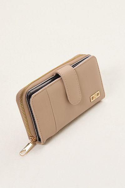 Setrms Banded Snap Closure Zippered Card Holder Wallet