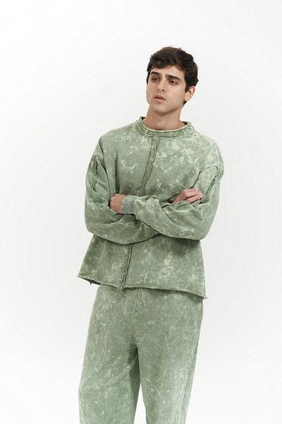 MAİ COLLECTİON Ανδρική αθλητική φόρμα Renee Batik Washed Green