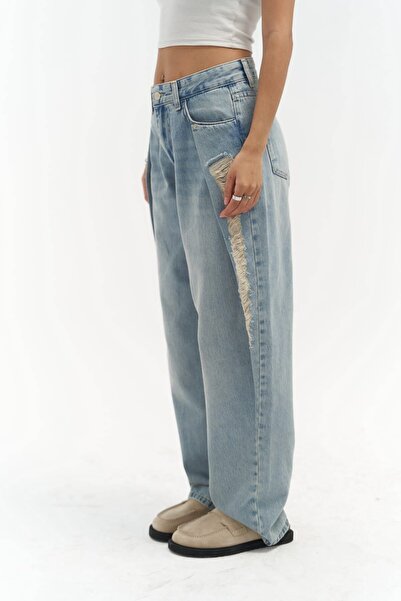 MAI STUDIOS CO. Modré džínové kalhoty Mirca plisované