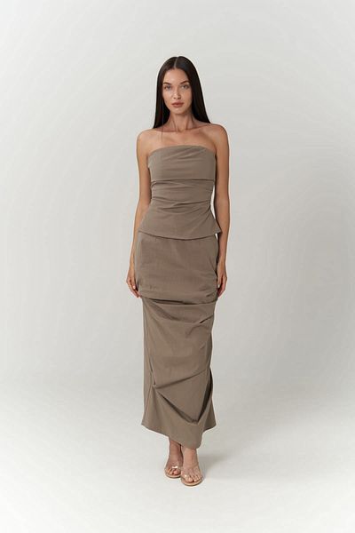 MAİ COLLECTİON Camellia Khaki Crop szoknya szett