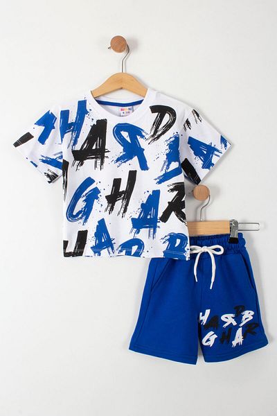 TRENDİMİZBİR Set de pantaloni scurți pentru băiat cu imprimeu cu litere