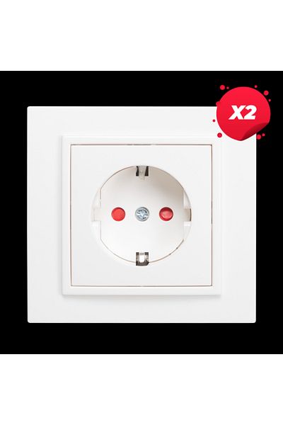 ELBI ELECTRIC X2 - Zena Alb Priza Protectie Copii CP ST, Elbi
