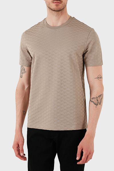 Emporio Armani All with Logo 100% Cotton Slim Fit Crew Neck t Shirt Men t Shirt 8N1Tl7 1Jhwz U