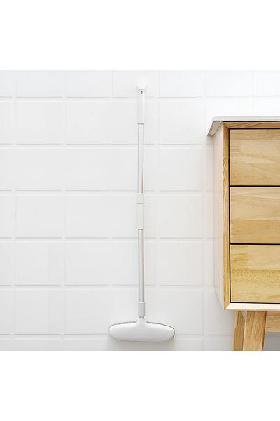 Herum Curățător de geamuri cu mâner telescopic, lavetă din microfibră, gri, 80-106 cm