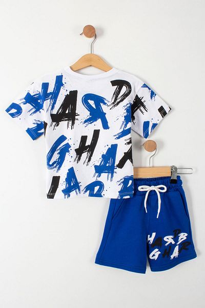 TRENDİMİZBİR Set de pantaloni scurți pentru băiat cu imprimeu cu litere