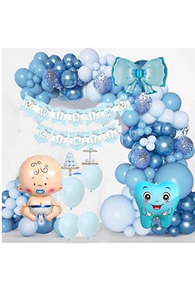 ikm balon İlk Dişim Çıktı Flama Yazı Banner Kutlama Parti Eğlence Seti