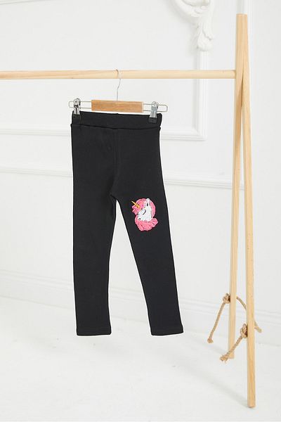 TOFİSA Girl's Black Embroidered Tights - 26673