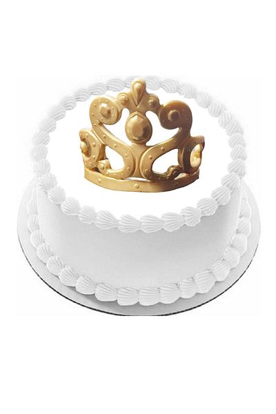 Pasta9 Candy Dough Cake Decoration Gold Color Cake Crown 8X9 cm Size