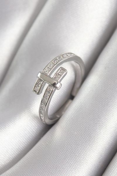 Skygo Brass Silver Color Zircon Stone Women's Ring - TJ-BYK3079