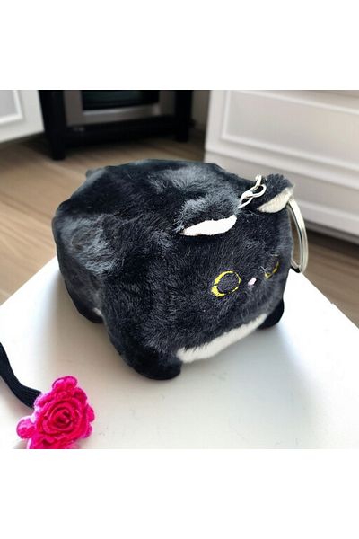 Meyra Accessories Cat Animal Plush Keychain Cute Good Quality Colorful Color Optional 1Pcs