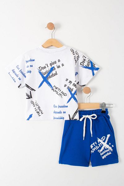 TRENDİMİZBİR Set de pantaloni scurți pentru băiat cu imprimeu text