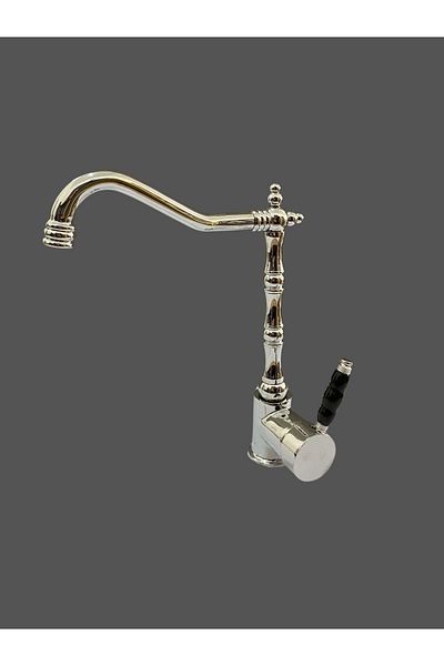 RUDİ ARMATÜR 360 Swivel Body Brass Material Silver Color Rustic Sink Faucet