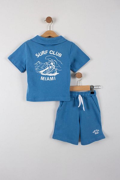 TRENDİMİZBİR Set pantaloni scurți cu inscripții pentru băieți Surf Club