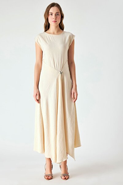 FEVER Toka detaylı kırışık dokulu elbise